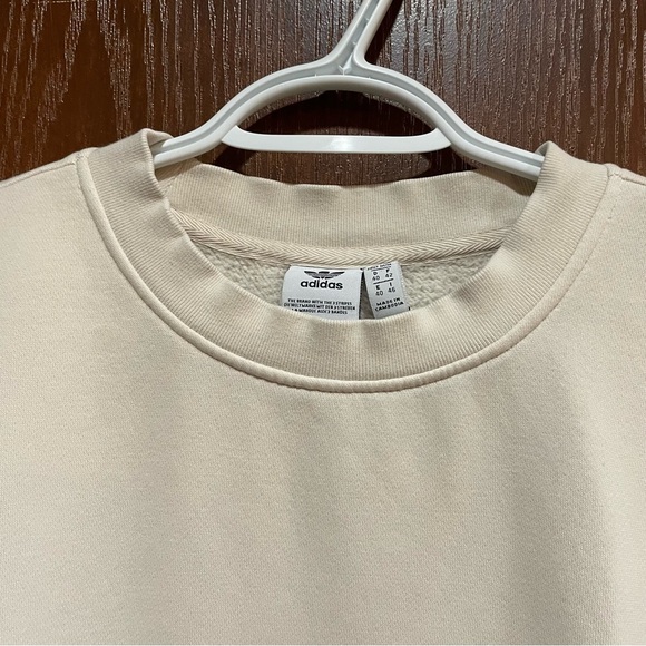 Adidas Originals Logo Play Trefoil Crew Sweatshirt in Wonder White Size Medium - Picture 4 of 14